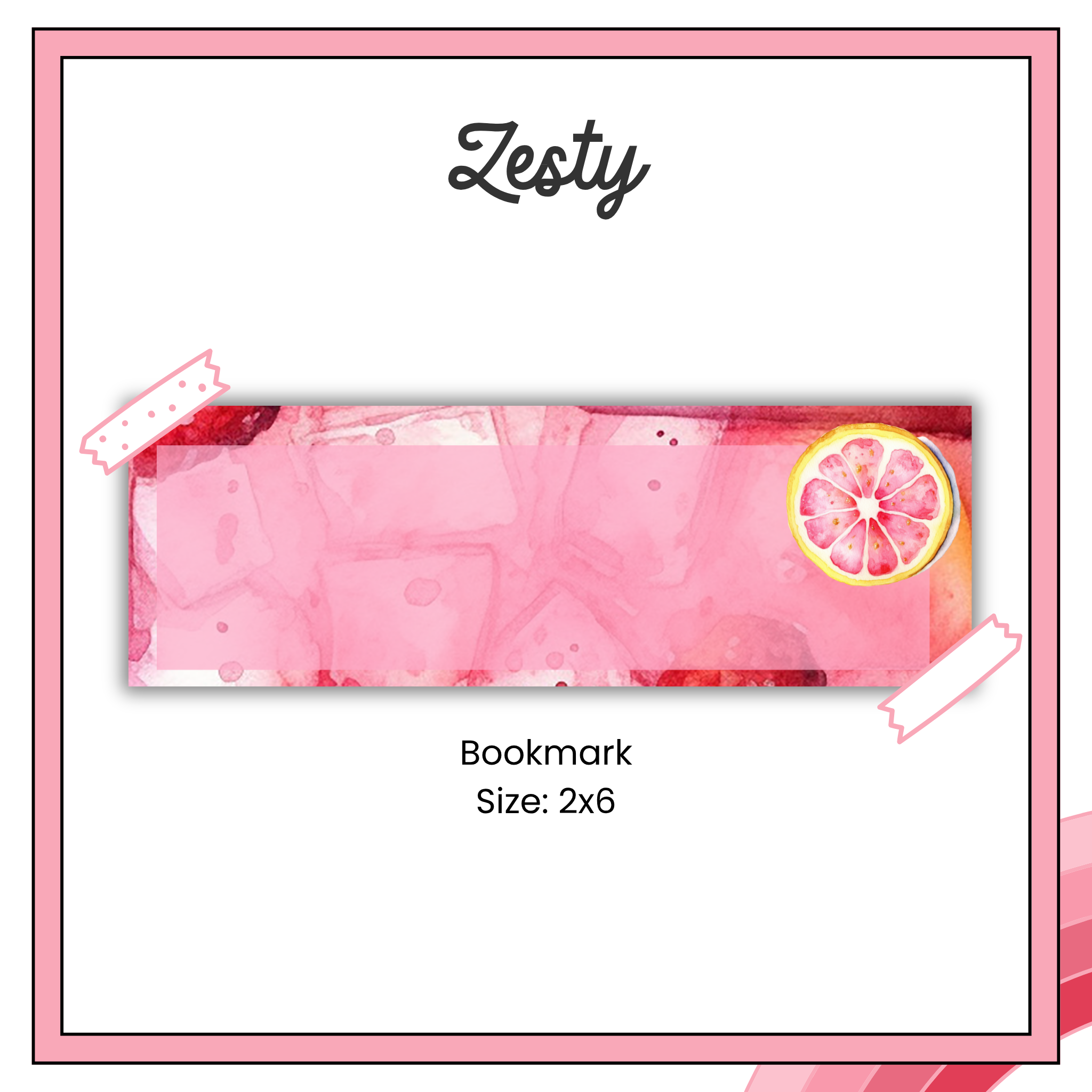 Paper Bookmark - Pink Lemonade