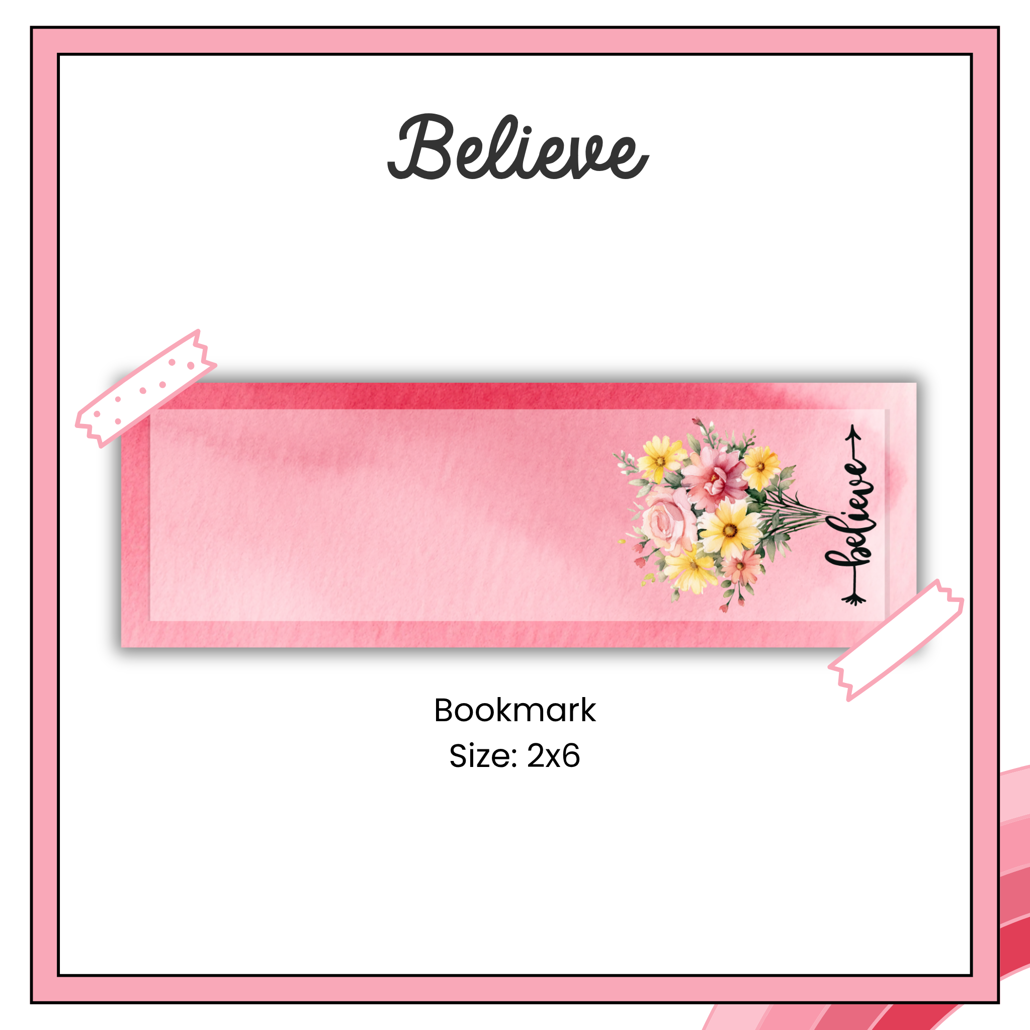 Paper Bookmark - Pink Lemonade