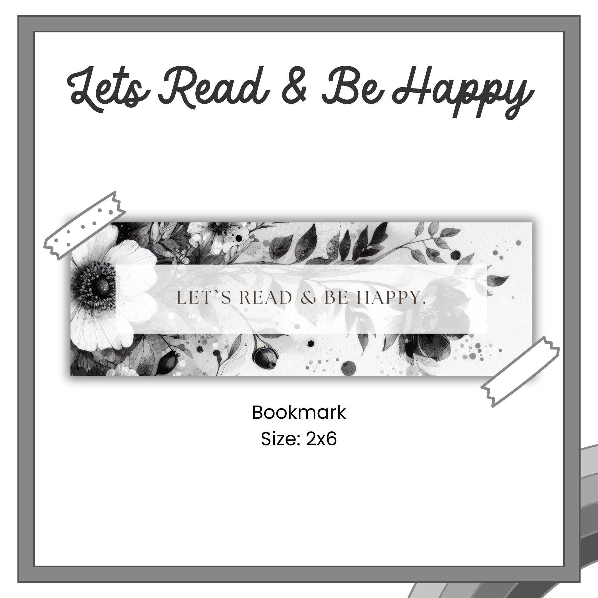 Paper Bookmark - Monochrome Beauty Collection