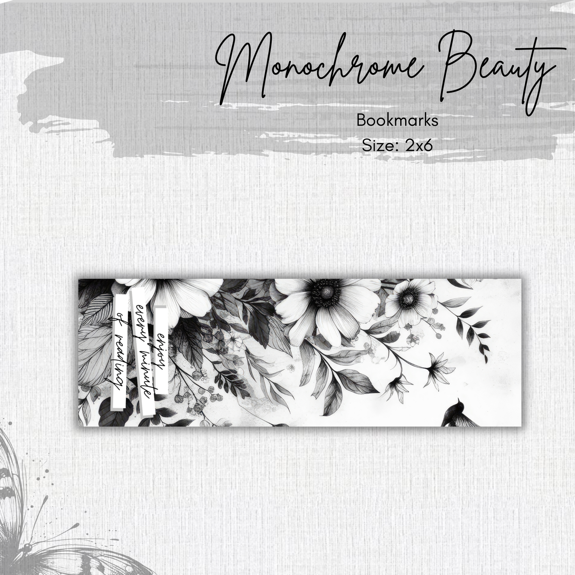 Paper Bookmark -Monochrome Beauty Collection
