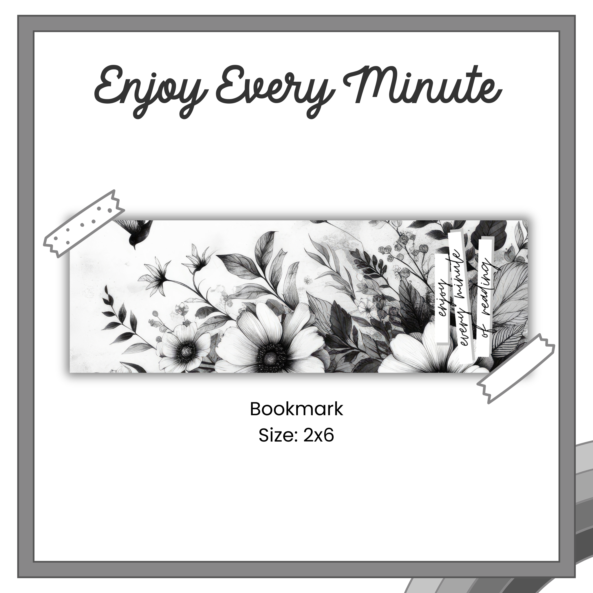 Paper Bookmark - Monochrome Beauty Collection