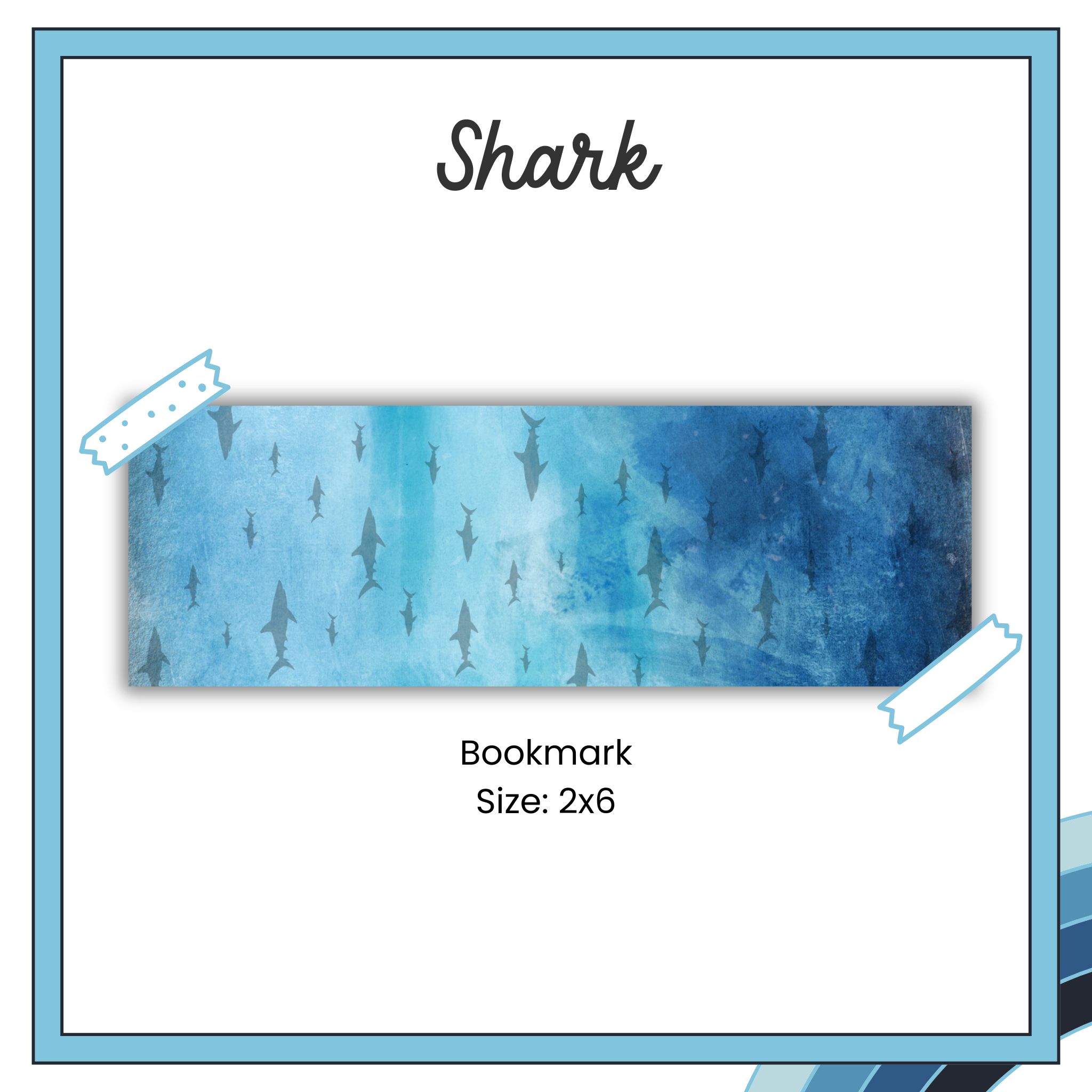 Paper Bookmark - Floral Sharks