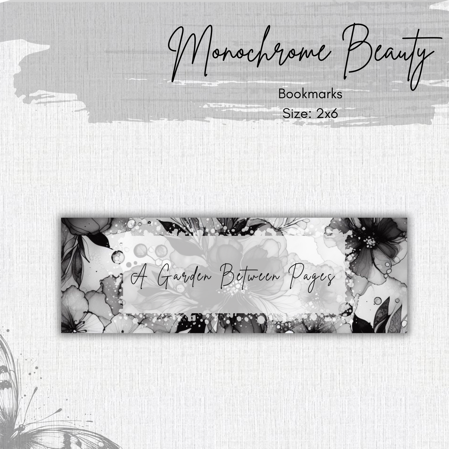 Paper Bookmark -Monochrome Beauty Collection