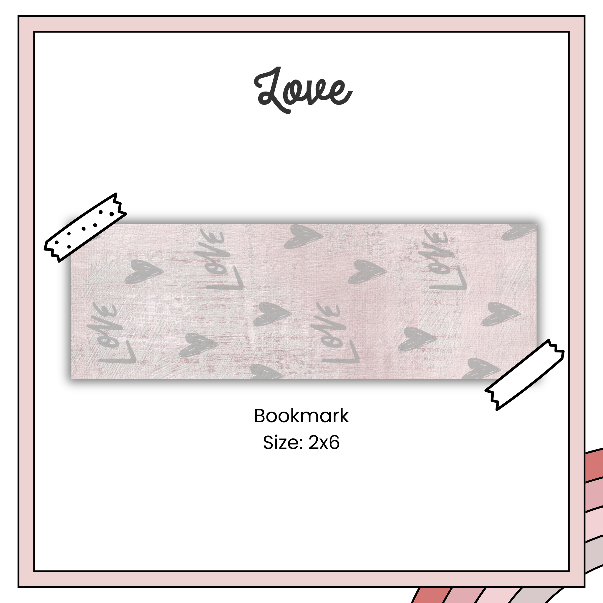 Paper Bookmark - Love