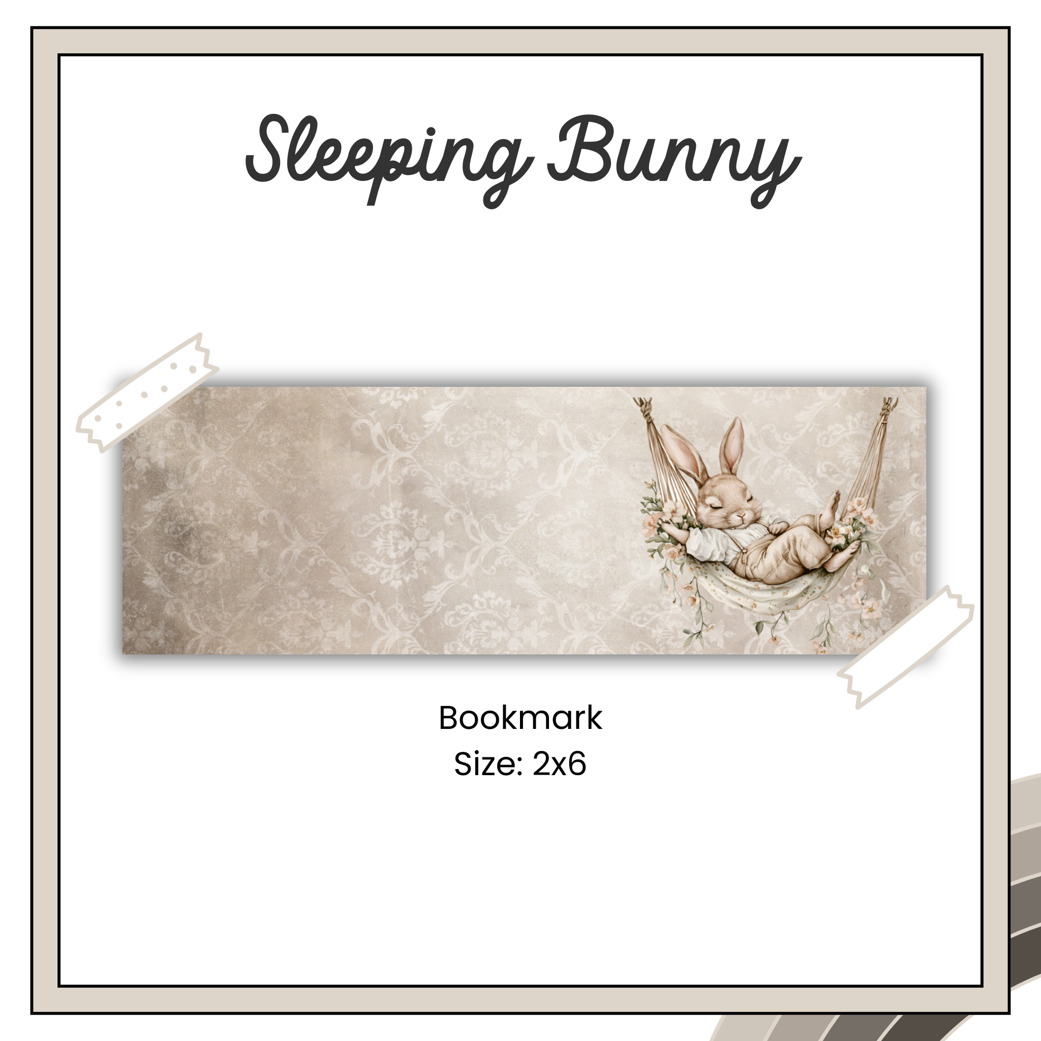 Paper Bookmark - Bunny Blooms