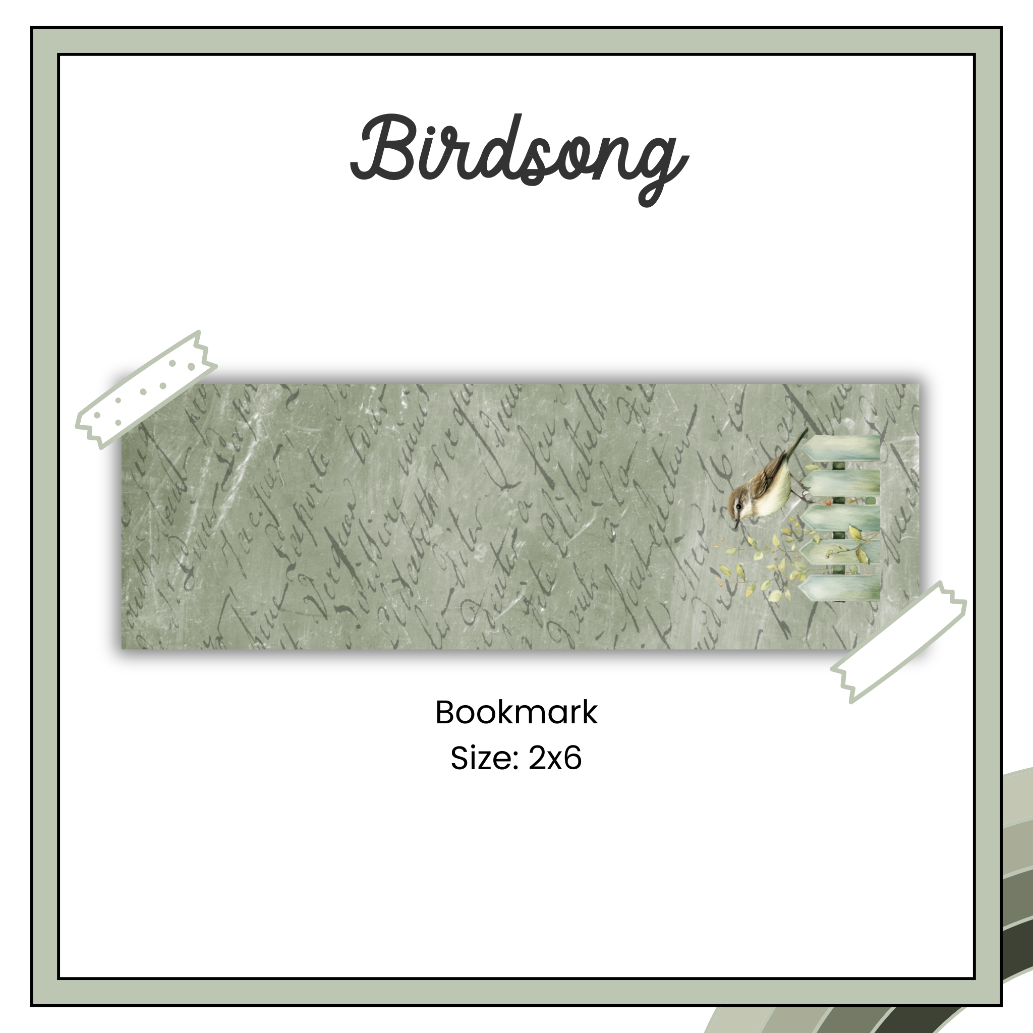 Paper Bookmark - Sage Meadows