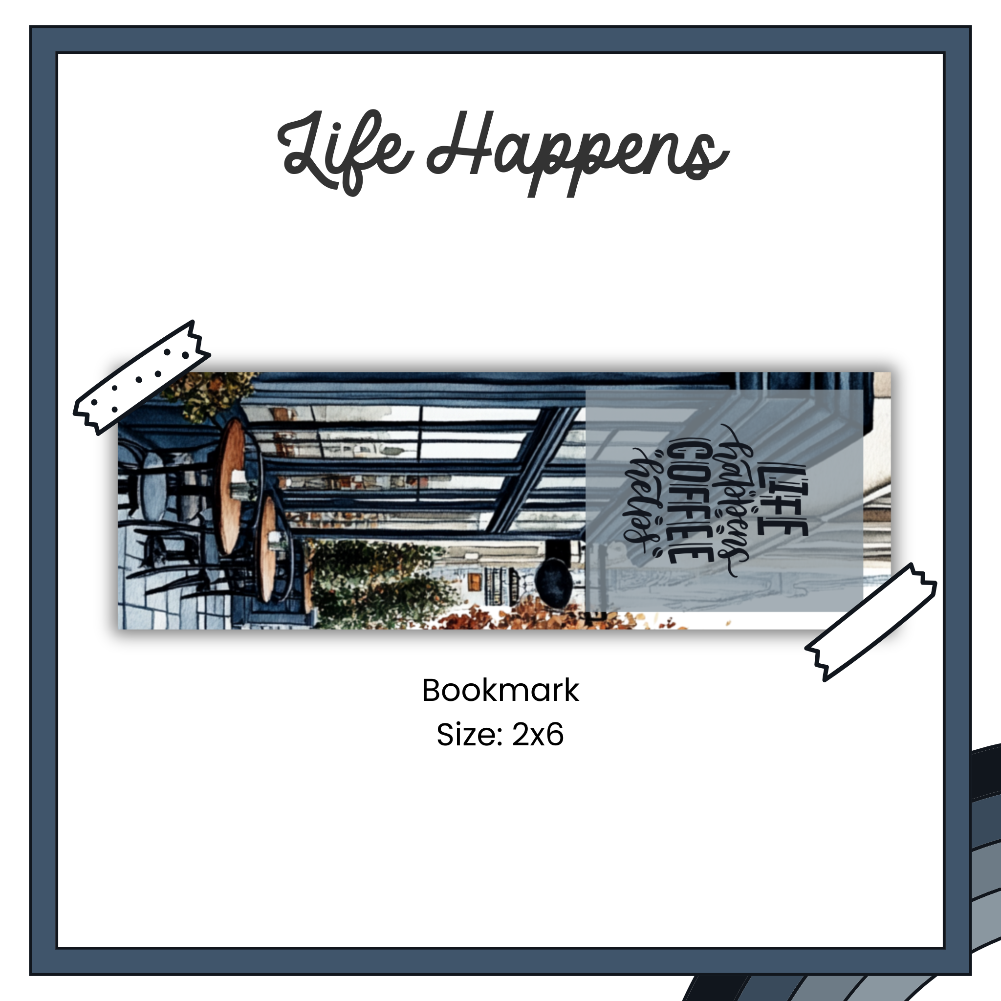 Paper Bookmark - Cafe Bleu