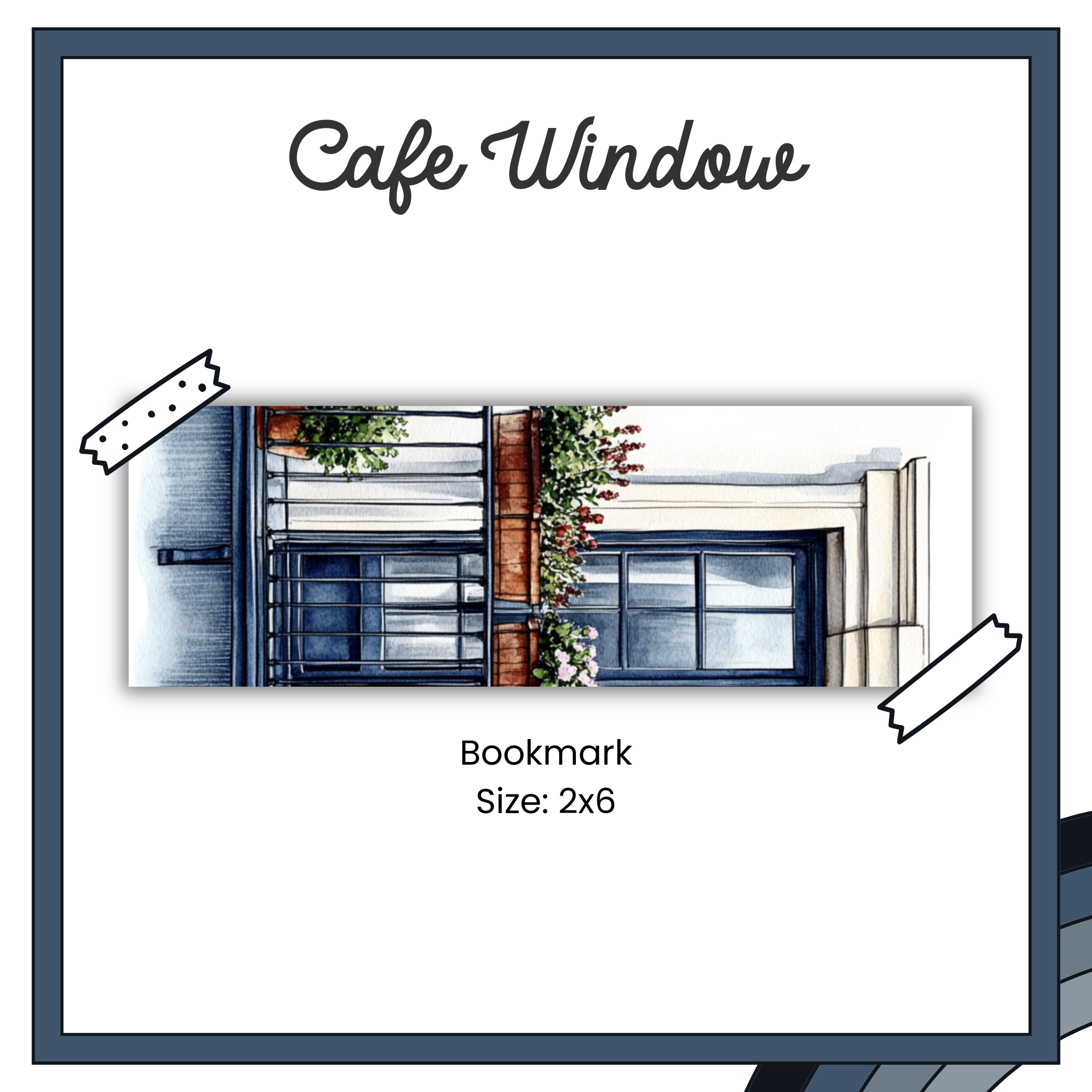 Paper Bookmark - Cafe Bleu