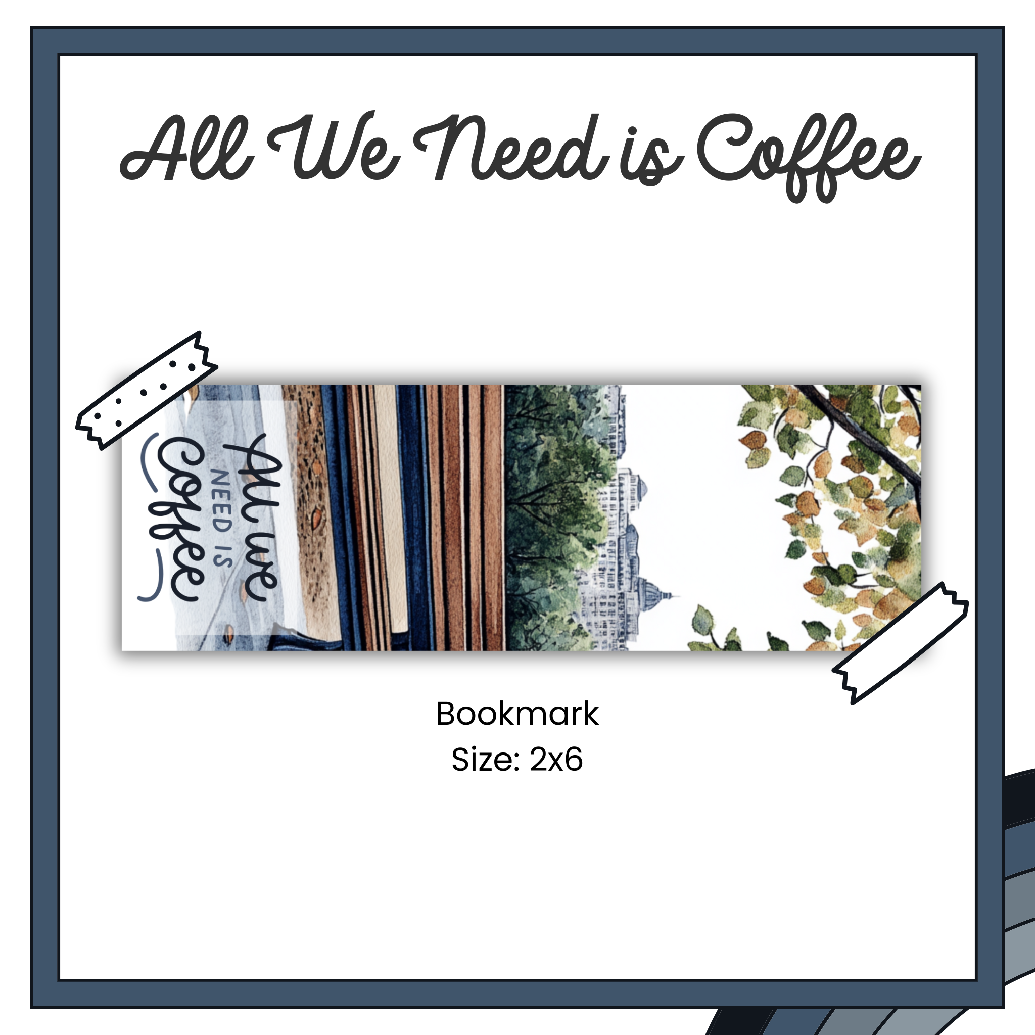 Paper Bookmark - Cafe Bleu