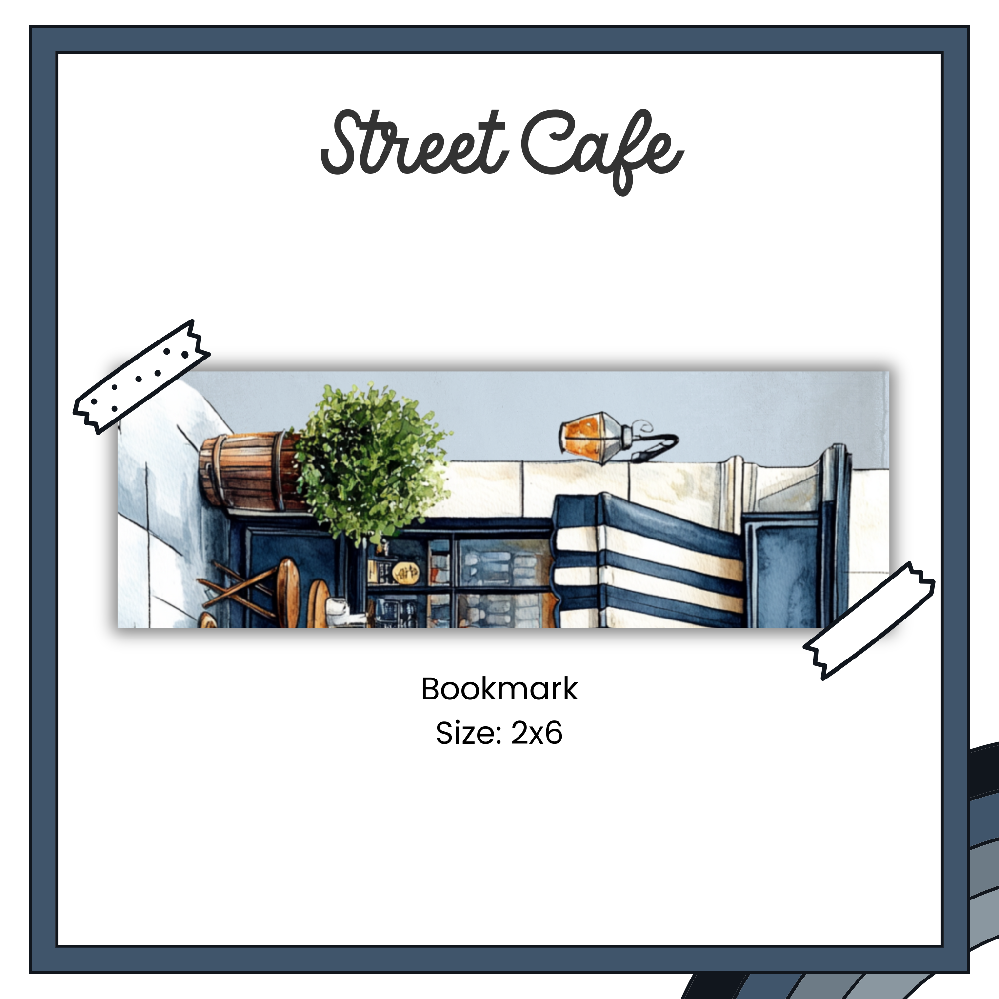 Paper Bookmark - Cafe Bleu