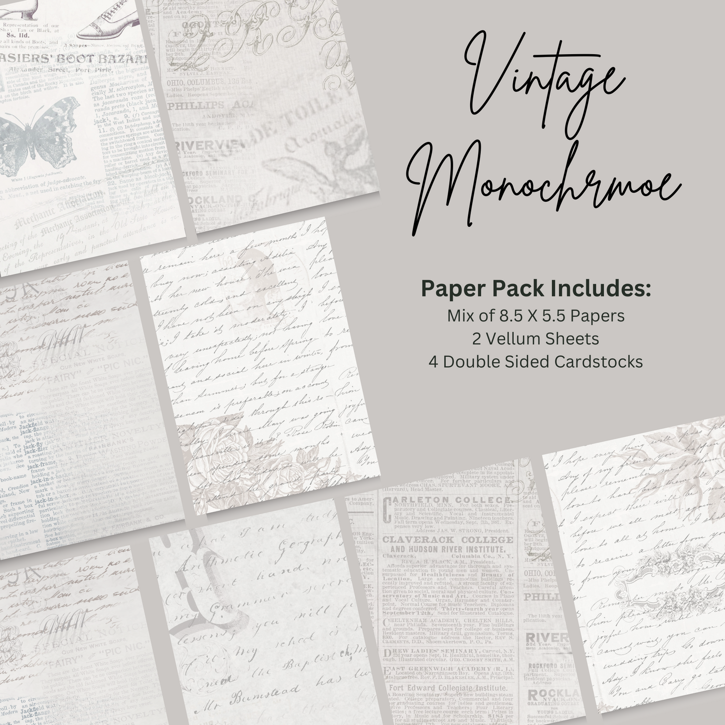 Paper Pack - Vintage Monochrome