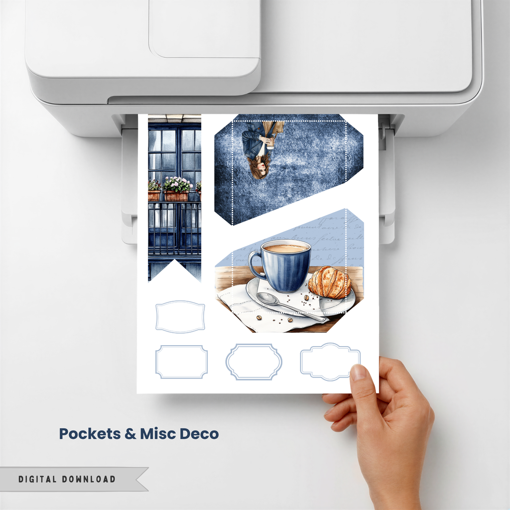 Digital Ephemera Kit - Cafe Bleu