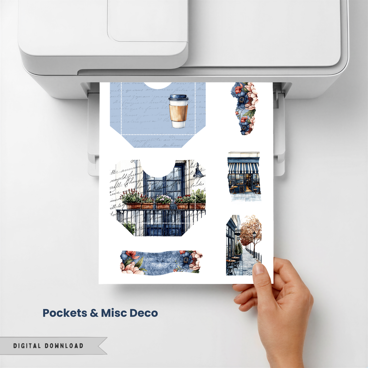 Digital Ephemera Kit - Cafe Bleu