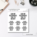 Quarter Sheet Planner Stickers - Reschedule