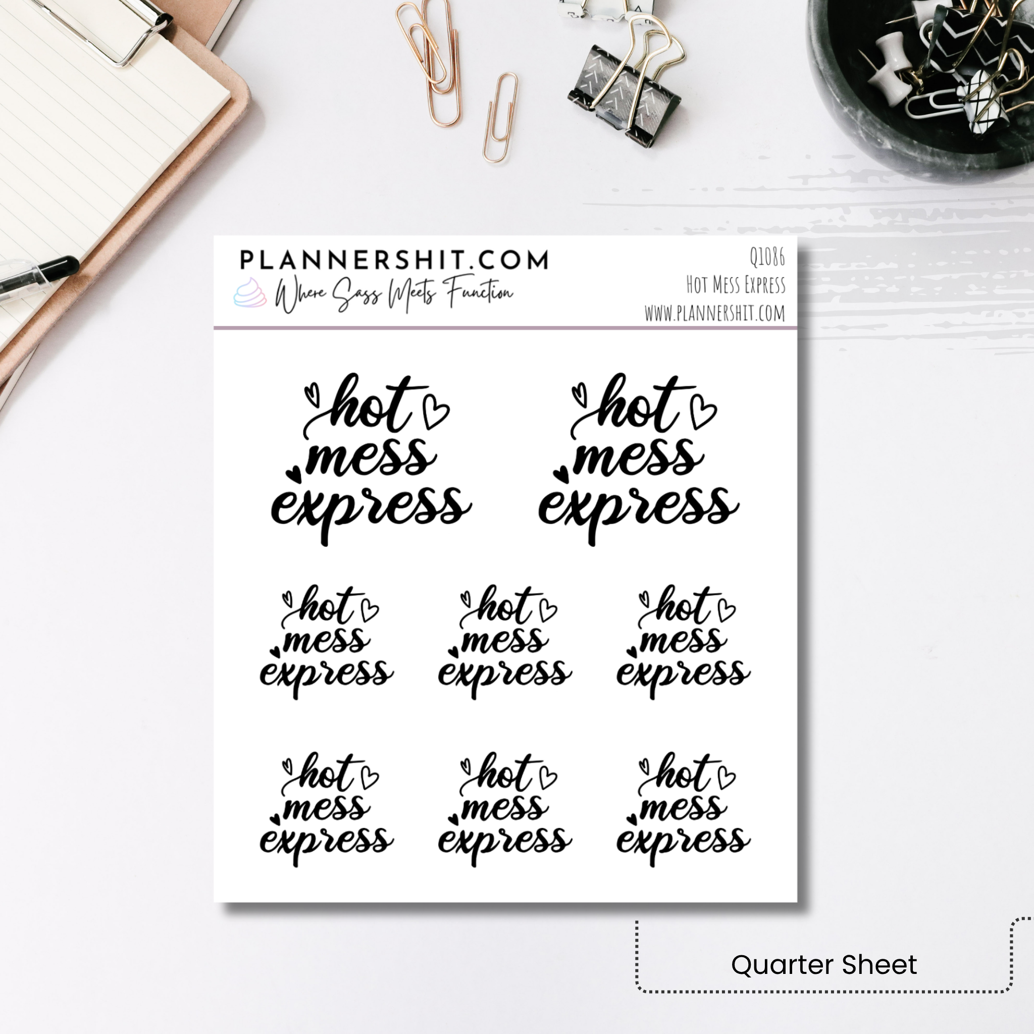 Quarter Sheet Planner Stickers - Hot Mess Express