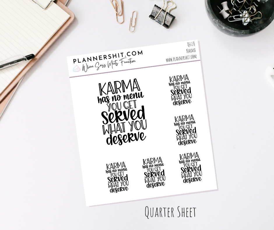 Quarter Sheet Planner Stickers - Karma