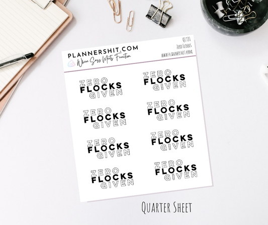 Quarter Sheet Planner Stickers - Zero Flocks