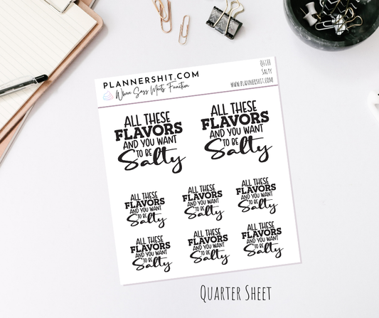 Quarter Sheet Planner Stickers - Salty