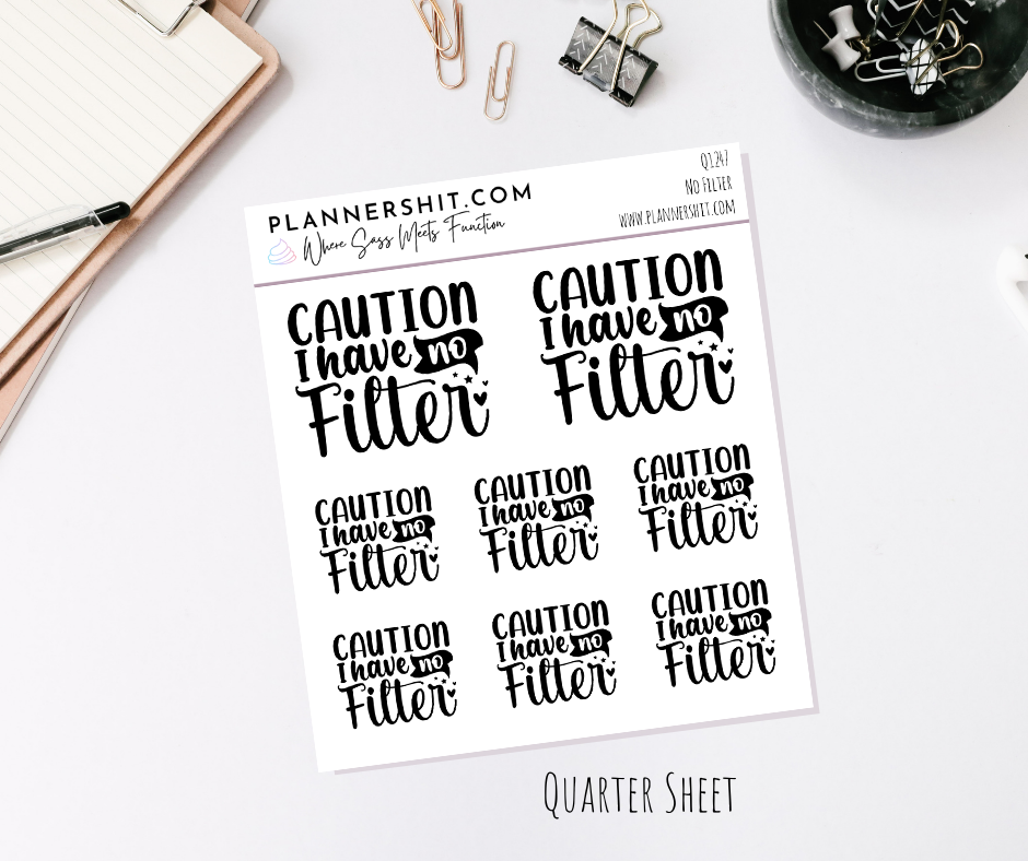 Quarter Sheet Planner Stickers - No Filter