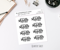 Quarter Sheet Planner Stickers - 50 Shades of Tired