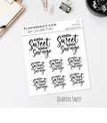 Quarter Sheet Planner Stickers - Kinda Sweet