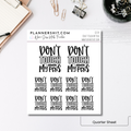 Quarter Sheet Planner Stickers - Don't Touch My Pens