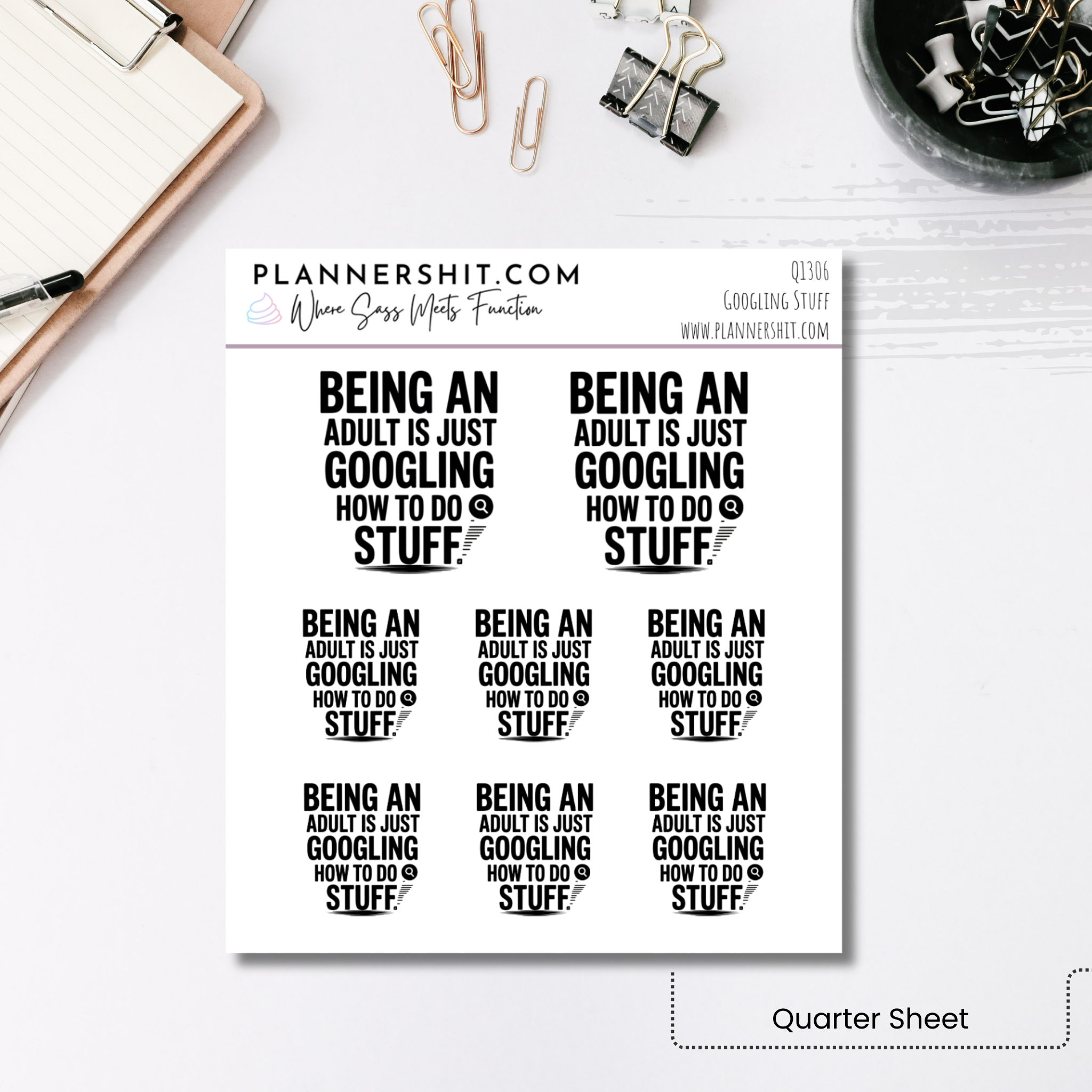 Quarter Sheet Planner Stickers - Googling Stuff
