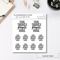 Quarter Sheet Planner Stickers - Ugh, There's People Here