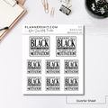 Quarter Sheet Planner Stickers - Wearing All Black