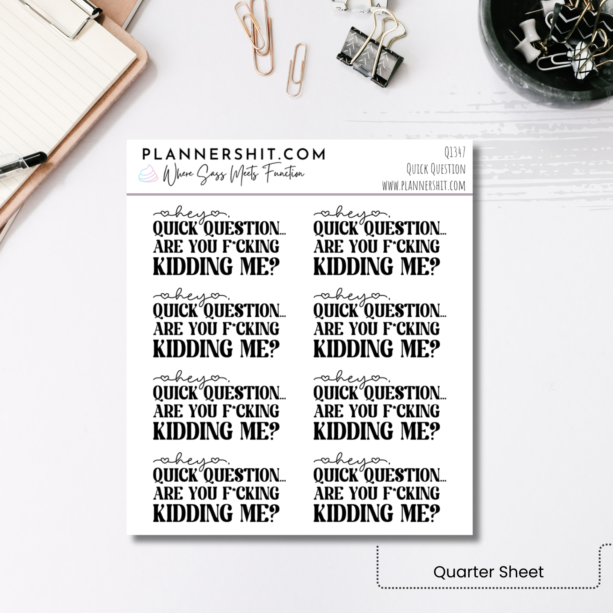 Quarter Sheet Planner Stickers - Quick Question