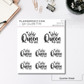 Quarter Sheet Planner Stickers - Queen of Sass
