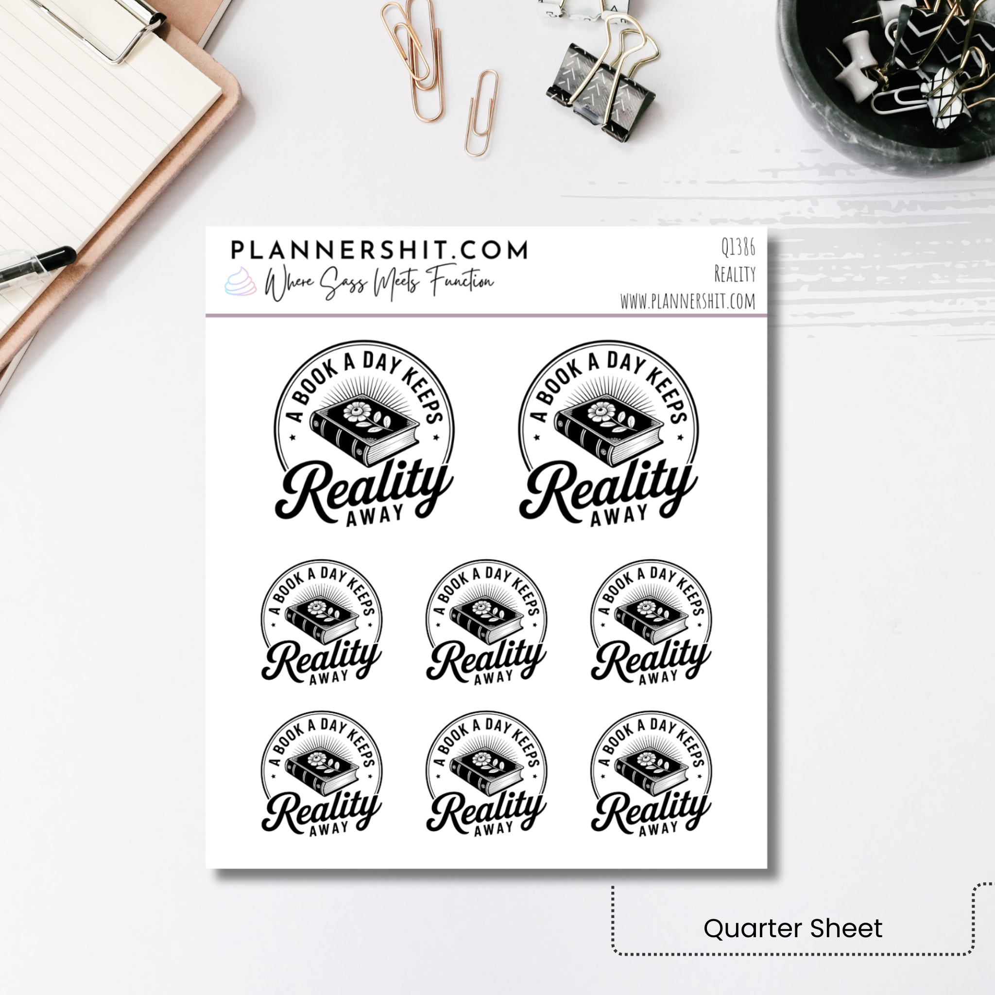 Quarter Sheet Planner Stickers - Reality