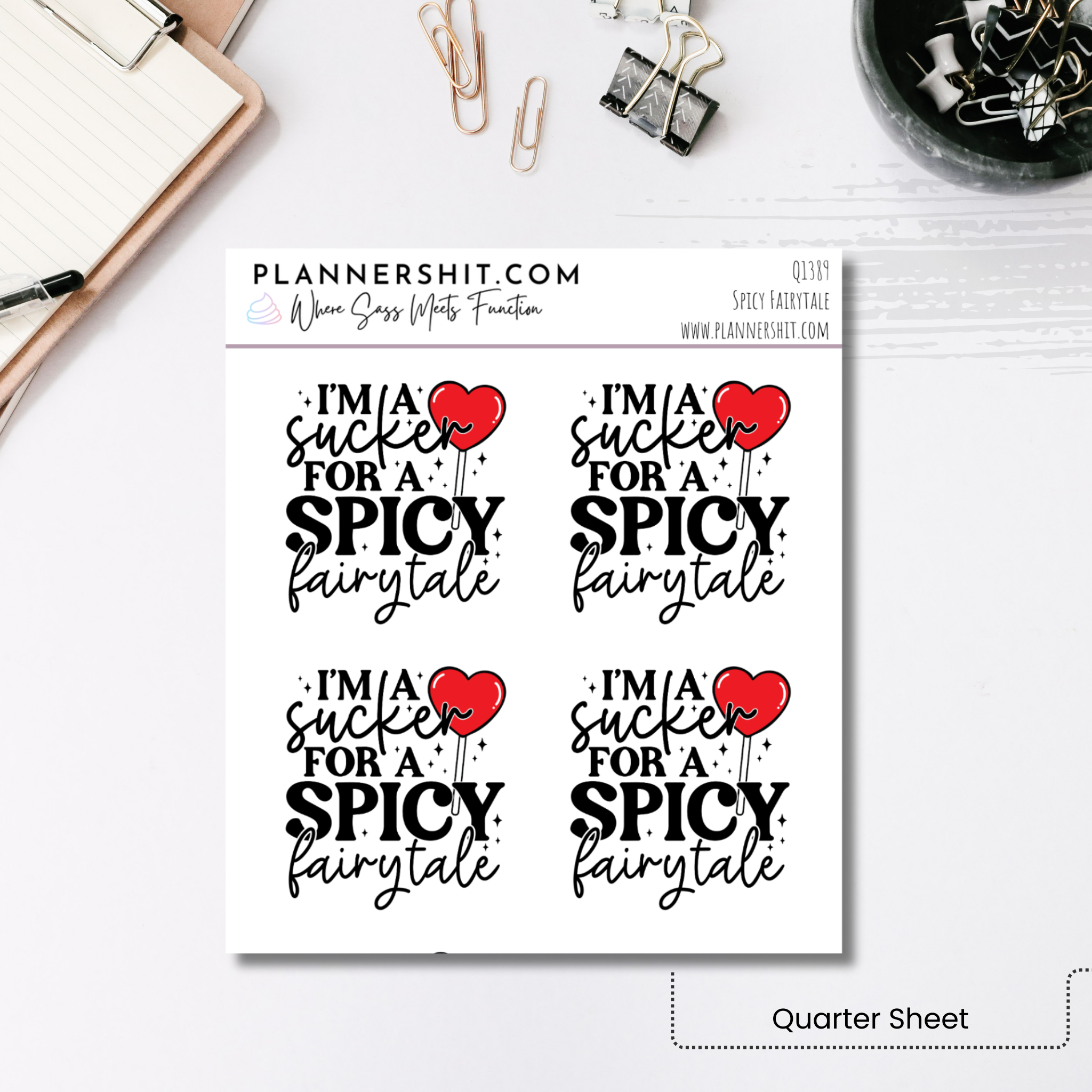 Quarter Sheet Planner Stickers - Spicy Fairytale