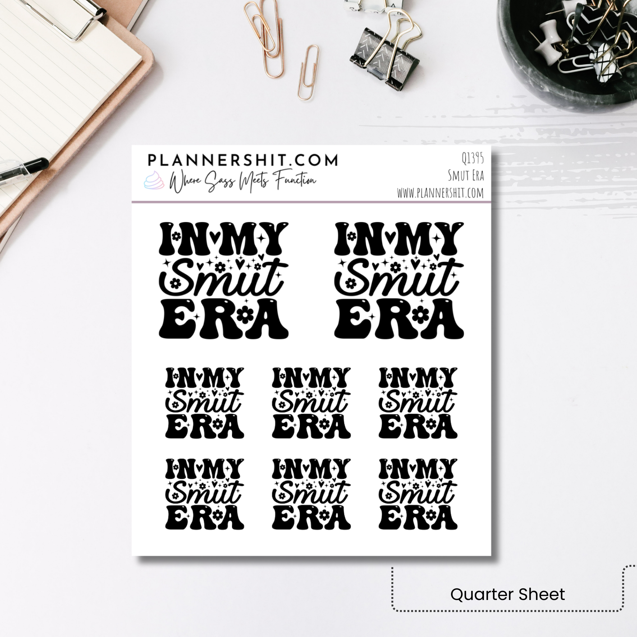 Quarter Sheet Planner Stickers - Smut Era