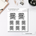 Quarter Sheet Planner Stickers - Crazy Book Lady