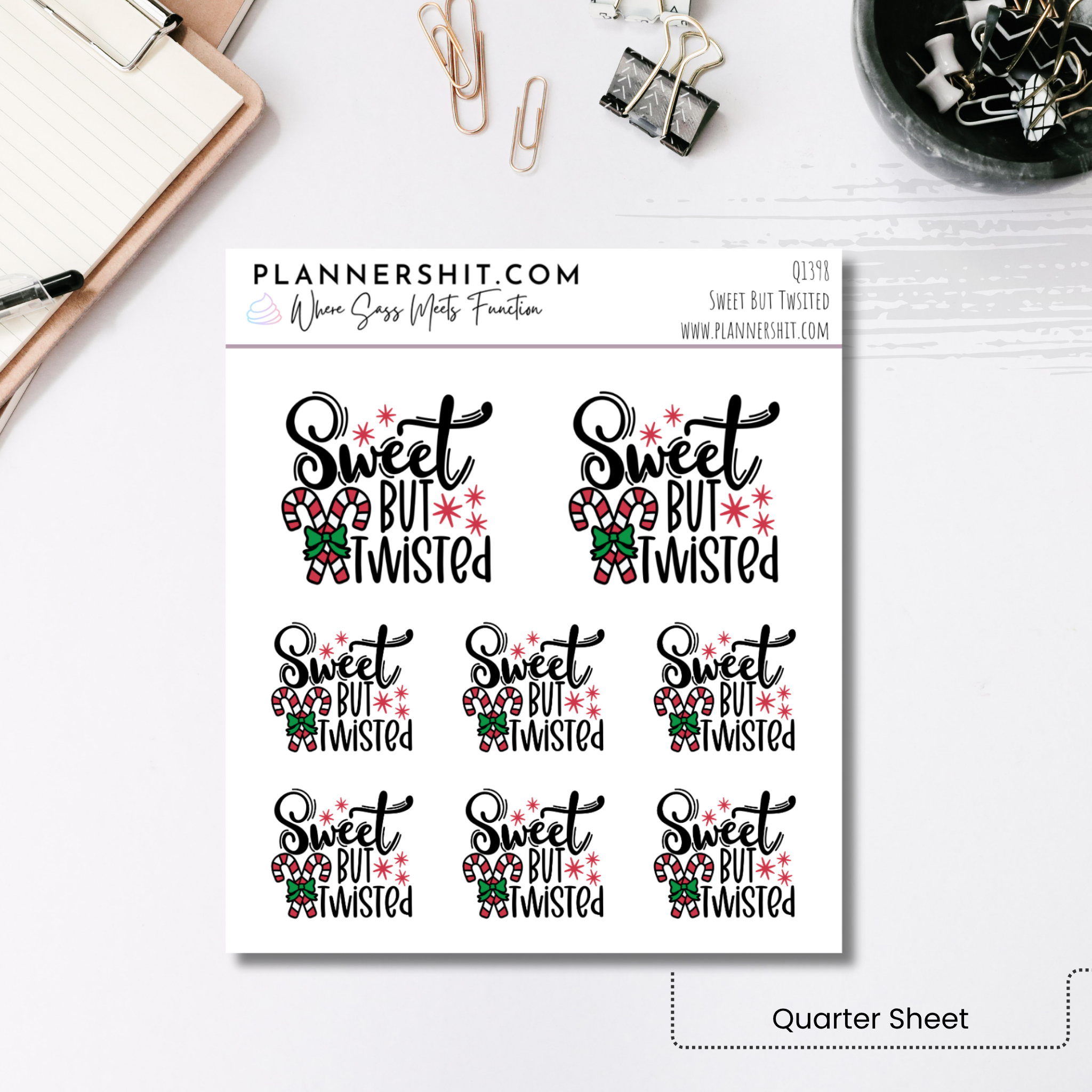 Quarter Sheet Planner Stickers - Sweet But Twisted