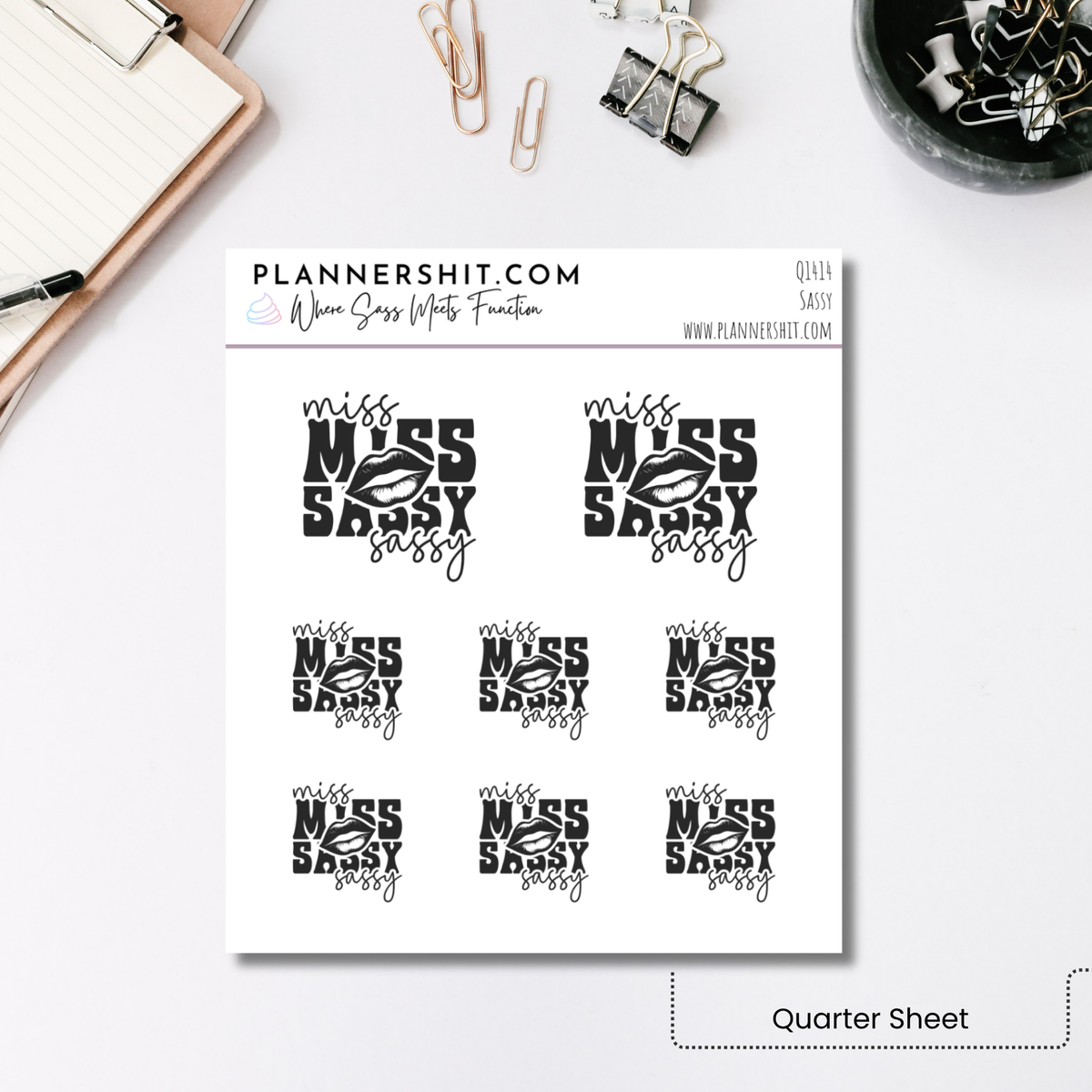 Quarter Sheet Planner Stickers - Miss Sassy