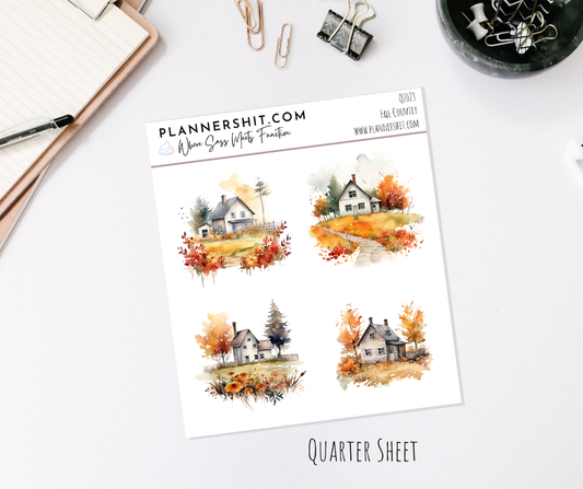 Quarter Sheet Deco Stickers - Fall Country