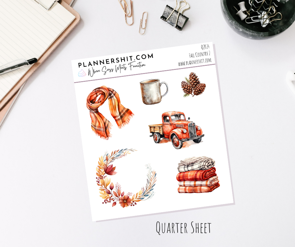 Quarter Sheet Deco Stickers - Fall Country 2