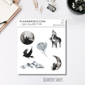 Quarter Sheet Planner Stickers - Wolves