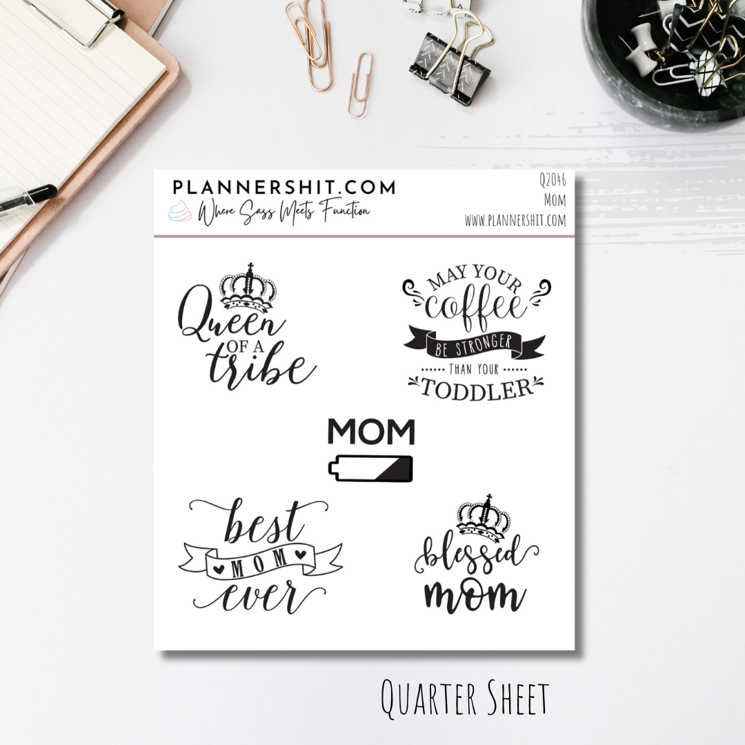 Quarter Sheet Planner Stickers - Mom