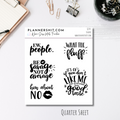 Quarter Sheet Planner Stickers - Snarky