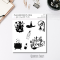 Quarter Sheet Planner Stickers - Witch Please