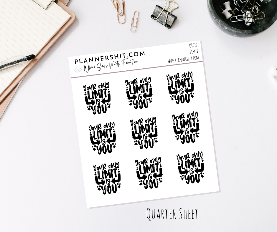 Quarter Sheet Planner Stickers - Limit