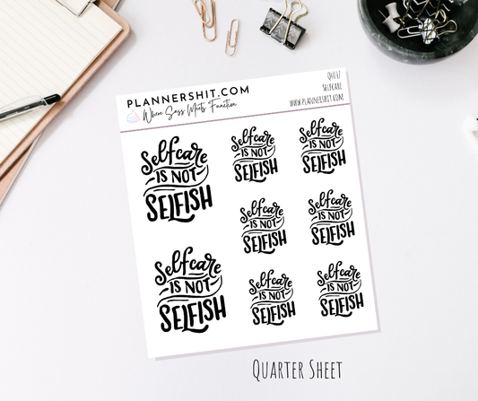 Quarter Sheet Planner Stickers - Selfcare