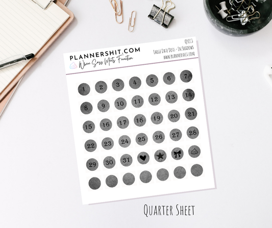 Functional Quarter Sheet - Large Date Covers - In Shadows 2