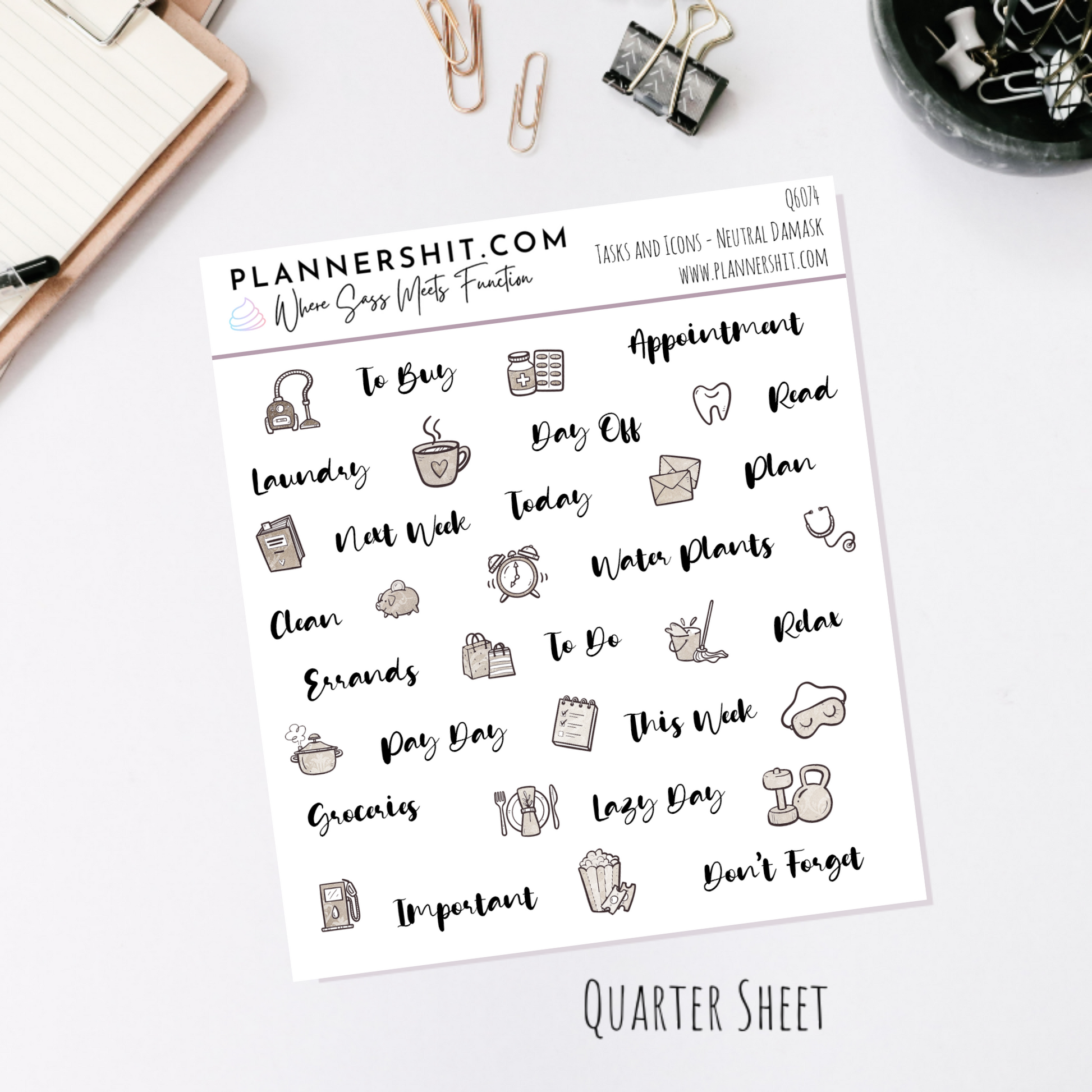 Neutral Damask (Watercolor Essentials)