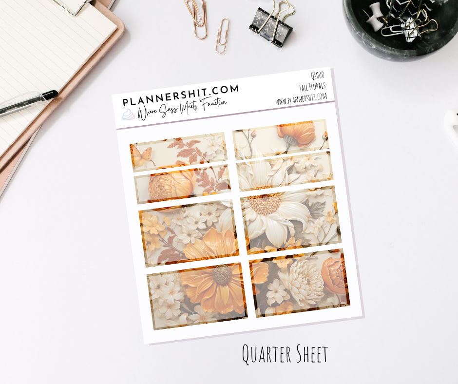 Functional Quarter Sheet - Boxes - Fall Florals