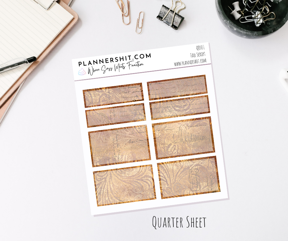 Functional Quarter Sheet - Boxes - Fall Script