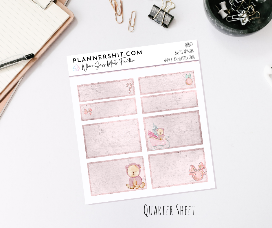 Functional Quarter Sheet - Boxes - Pastel Winter